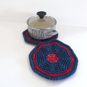 Crochet pot holders, kitchen decor, handmade trivet